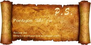 Pontyos Sára névjegykártya